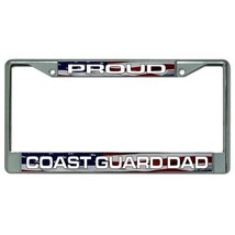 proud coast guard dad uscg military license plate frame made in usa - $29.99