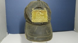 Hat Cap Licensed Ducks Unlimited Dark Brown Patch Hunting Distressed Outdoor - $14.99