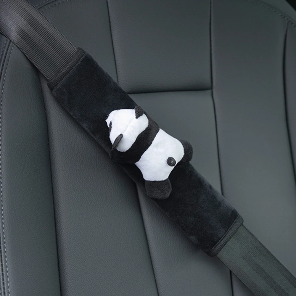 Cute Cartoon Toy Panda Car Seatbelt Cover Harness Cushion Auto Shoulder Strap - £10.85 GBP