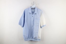 Vtg 90s Streetwear Mens L Faded Striped Chambray Collared Pullover Polo Shirt - £39.52 GBP