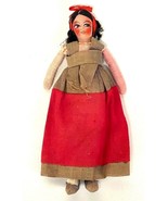 Vintage Mexican Composition Cloth Woman Doll-Stuffed  - £29.81 GBP