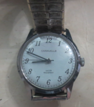 Vintage 1975 Caravelle men&#39;s manual wind Watches Bulova White dial 30mm - £18.55 GBP