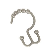 Zenna Home 96BN, Double Roller Shower Curtain Hooks, Brushed Nickel - $23.56