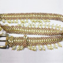 Waist Belt Handmade Freshwater Pearl Tassels 40 Inch Off White and Pink Colo Exc - £107.44 GBP