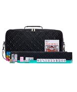 American Mahjong Set Black&quot; - Quilted PU Leather Carrying Bag with Shou... - $88.19