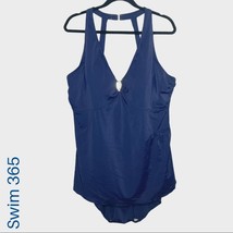 Women&#39;s Plus Size Swim 365 navy one piece swimsuit with gold hardware size 26W - £27.24 GBP