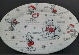 Disney Parks Serving Platter Christmas Mickey Minnie Mouse Sketchbook New - $29.95