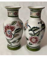 Vintage Japanese Moriage Floral Pattern Porcelain Vases - Set of 2 - $34.28 CAD