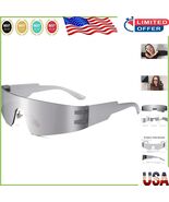 Futuristic Rimless Sunglasses: Stylish Wrap-Around Shades with Anti-Glar... - $31.87 CAD
