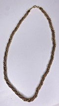 Vintage Avon Gold Tone Woven Necklace With Beads A1-7 - £11.70 GBP