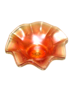 Vintage Carnavall Glass Ruffled Edge Candy Nut Dish Bowl Iridescent Mari... - £16.25 GBP