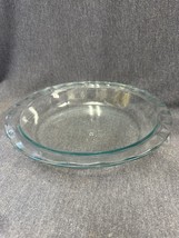 PYREX Aqua Blue Glass Pie Plate Deep Dish Baking Crimp Edge  9.5inch EUC - $7.70
