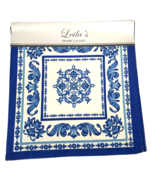 Leila&#39;s Home Placemats Set of 4 White Delph Blue Classical Scroll 16x16&quot;... - £30.72 GBP