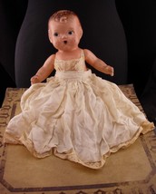 Antique 1920&#39;s composition open mouth baby Doll - vintage 9&quot; jointed creepy doll - £86.41 GBP