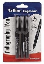 Artline Ergoline Calligraphy Pen With 3 Nib Sizes, Black Colour, Set of 3 Pens - £16.03 GBP