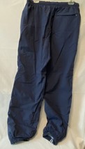 Vintage 90s Reebok Men L Nylon Worn Twice Joggers Zip Leg 3 Pockets Navy Blue - £23.56 GBP