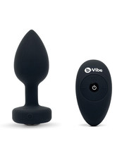 B Vibe Vibrating Jewel Plug Remote Control Anal Butt Toy Black Diamond M/L - £77.84 GBP