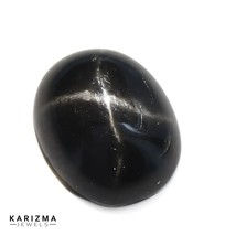 3,25Ct Pierre Précieuse Ovale Noire Naturelle Étoile - £13.95 GBP