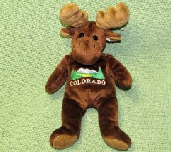 Mary Meyer B EAN Bag Teddy Moose Colorado Brown Tan 9&quot; Plush Stuffed Animal Toy - £8.63 GBP