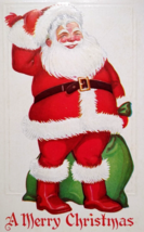 Santa Claus Christmas Postcard Saint Nick Full Figure Toy Sack Serie C-46 Emboss - £9.25 GBP