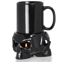 Alchemy Gothic Black Skull Mug &amp; Warmer or Tealight Candle Holder MWCB4 ... - $34.95