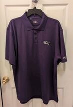 Texas Christian University (TCU) Under Armour Heat Gear Golf Polo Sz L - $19.95