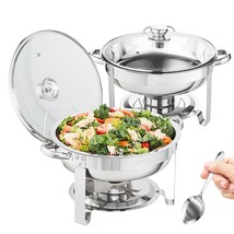 VEVOR Round Chafing Dishes 2-Pack with Lid & Fuel Holder for Catering Events - $129.99