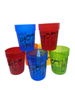 City Bites Cups Lot 7 Colorful Plastic 90s 2000s Vtg Oklahoma Kansas Res... - €42,39 EUR
