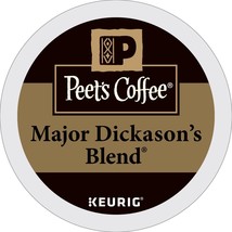 Peet&#39;s Coffee Major Dickasons Blend Coffee 22 to 132 Keurig Kcups Pick Any Size  - £21.09 GBP+