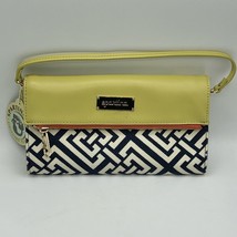 Spartina 449 Haig Point Convertible  Zipper Clutch Linen &amp; Leather New w... - $44.54