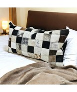 Handmade Goat Leather Patchwork Pillow Cover: Rustic Farmhouse Cushion (... - $3,638.35 MXN