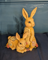 Jim Shore Heartwood Creek Honey Bunnies 2014 #4040541 Rare 2 Rabbit Figurine - £46.61 GBP