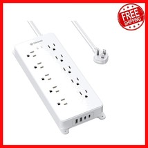Space-Saving Surge Protector - 10 Widely Spaced Outlets &amp; 4 USB Ports - ... - $964.83 MXN