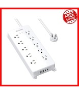 Space-Saving Surge Protector - 10 Widely Spaced Outlets &amp; 4 USB Ports - ... - $964.83 MXN