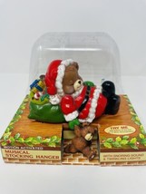 Vintage Motion Activated Musical Stocking Hanger Christmas Santa Bear ATP - £22.42 GBP