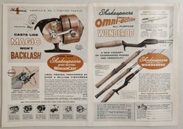 1961 Print Ad Shakespeare WonderCast Fishing Reels &amp; Wonderods Kalamazoo,MI - $21.58