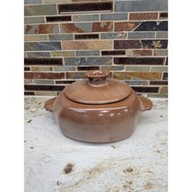 Vintage Frankoma Casserole Round Covered 5V Plainsman Brown Satin Dish 1... - £24.28 GBP