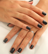 48 Pcs. Soft Gel Press On Nails Short Black Night's Phantom ABS Reusable Gel image 5