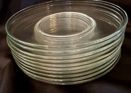 Solid Clear Glass Salad Plates (10) 8&quot; No Design - £20.33 GBP