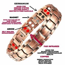 Pure Solid Copper Therapy Magnetic Chain Bracelet Men Women Arthritis Germanium - £31.83 GBP