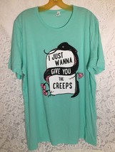 I Just Wanna Give You The Creeps Men&#39;s T-Shirt XL Mint Green Sh Sleeve G... - £14.58 GBP