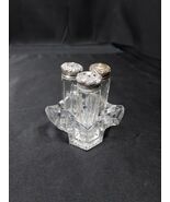 Old Salt Pepper Sugar Shaker Set With Glass Caddy - Art Deco Nouveau  - $34.17 CAD