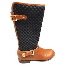 Tommy Hilfiger Quilted Andrea Equestrian Boots Youth Size 3 Navy Brown B... - $26.24