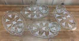 VTG Anchor Hocking Serva-Snack set 4 Cups 4 Plates Grape Design Serving ... - £18.63 GBP