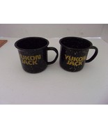 Vintage Yukon Jack Speckled Enamalware Black Mini Mugs Shot Glasses Set 2 - £6.34 GBP