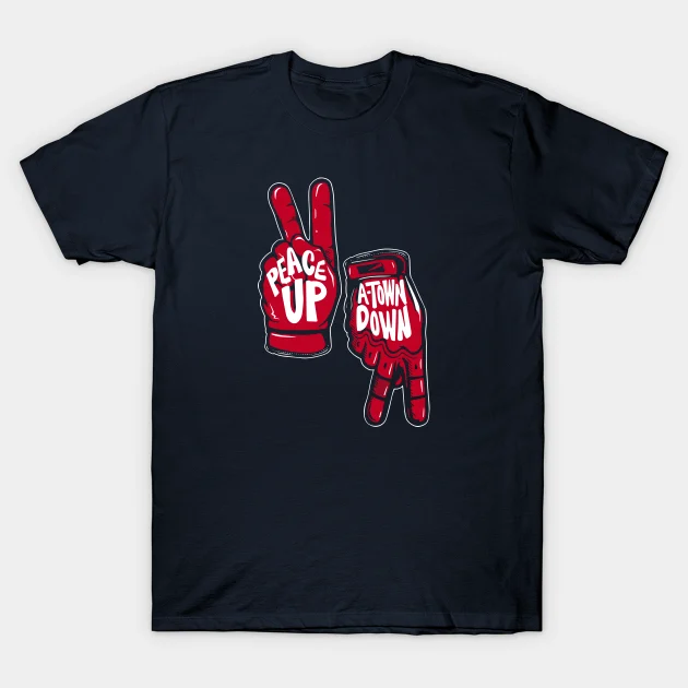 Atlanta Braves Peace Up A-Town Down T-Shirt - $16.99