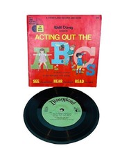 Disneyland Record Song Story Book 45 vtg 7&quot; Disney 1967 Acting out ABC&#39;s... - £15.49 GBP
