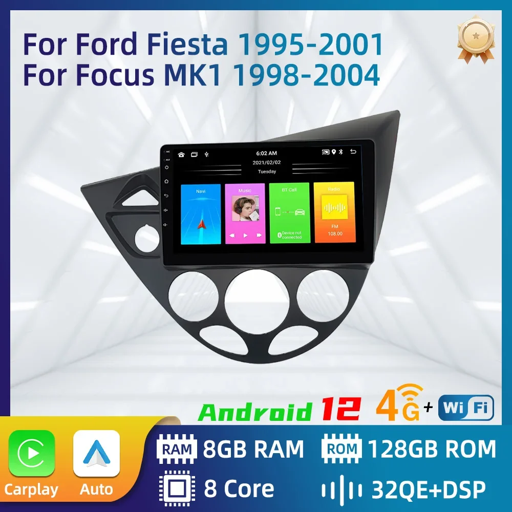 9 Inch Multimedia for Ford Fiesta 1995-2001 Focus MK1 1998-2004 Car Radio 2 Din - £103.14 GBP+