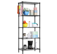 Changeable Assembly Floor Standing Carbon Steel Storage Rack Black - £48.74 GBP