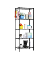 Changeable Assembly Floor Standing Carbon Steel Storage Rack Black - £47.85 GBP